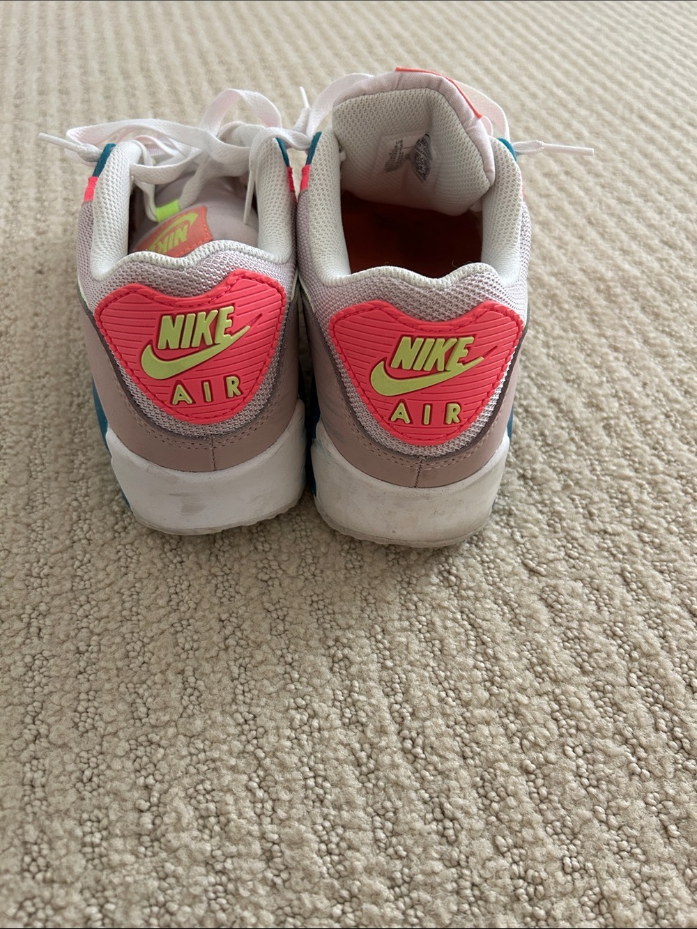 Nike Air Max 90 Neon Pink, Lime & Teal Sneakers - Picture 3 of 6